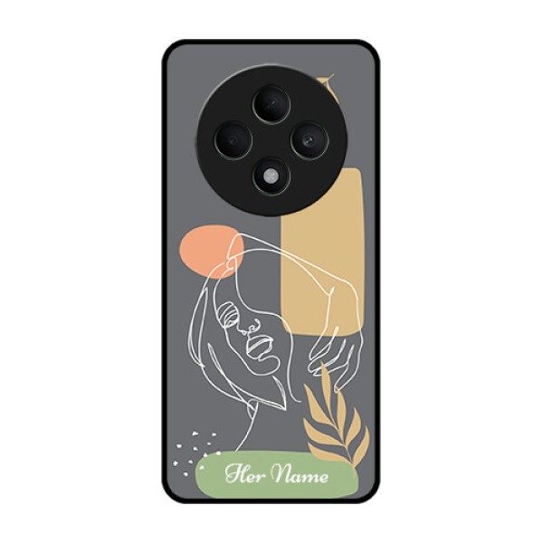 Oppo F27 5G Custom Glass Phone CaseGazing Woman Line Art Design Oppo F27 5G Custom Glass Phone CaseGazing Woman Line Art Design