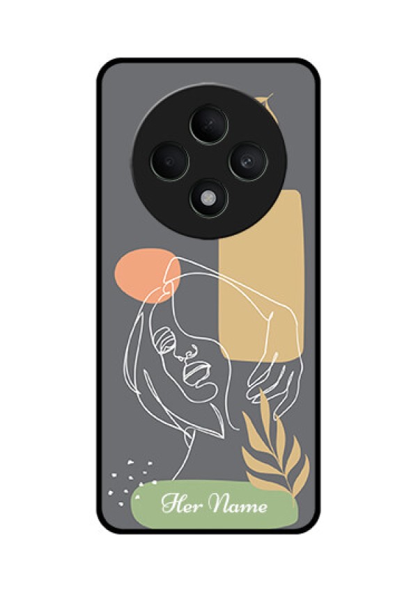 Oppo F27 5G Custom Glass Phone CaseGazing Woman Line Art Design