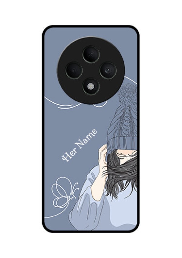Oppo F27 5G Custom Glass Phone CaseGirl In Winter Outfit Design