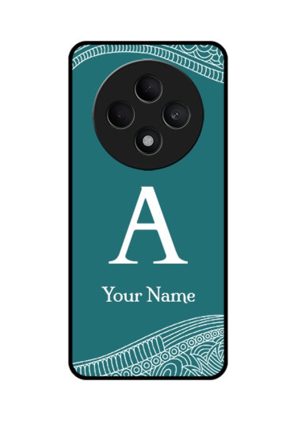 Oppo F27 5G Custom Glass Phone CaseLine Art Pattern With Custom Name Design