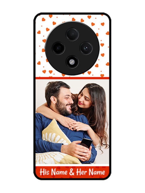 Custom Oppo F27 Pro Plus 5G Custom Glass Phone CaseOrange Love Symbol Design