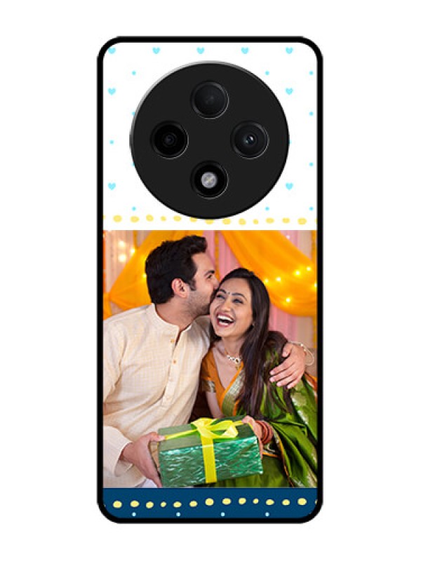 Custom Oppo F27 Pro Plus 5G Custom Glass Phone CaseWhite And Blue Abstract Design