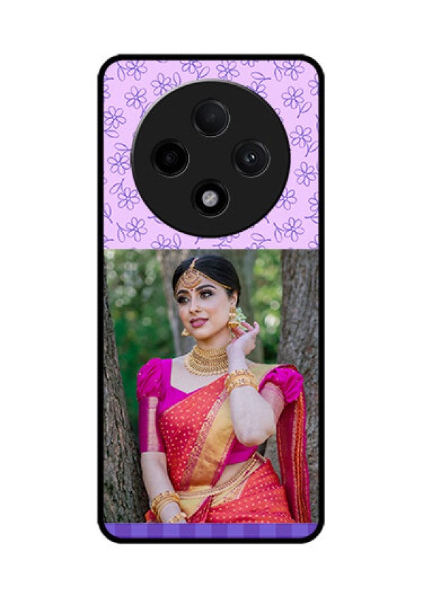 Oppo F27 Pro Plus 5G Custom Glass Phone CasePurple Floral Design
