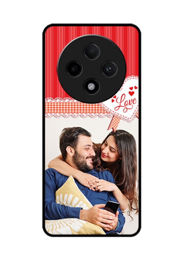 Oppo F27 Pro Plus 5G Custom Glass Phone CaseRed Love Pattern Design