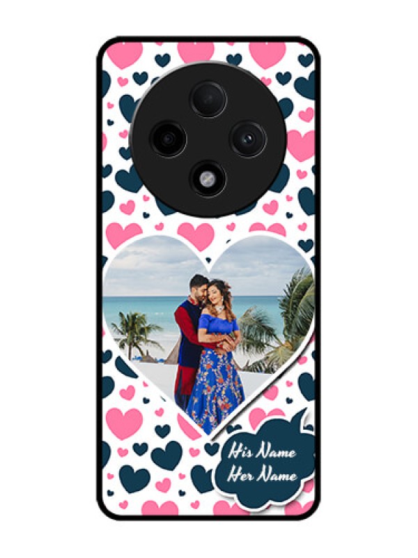 Custom Oppo F27 Pro Plus 5G Custom Glass Phone CasePink and Blue Heart Design