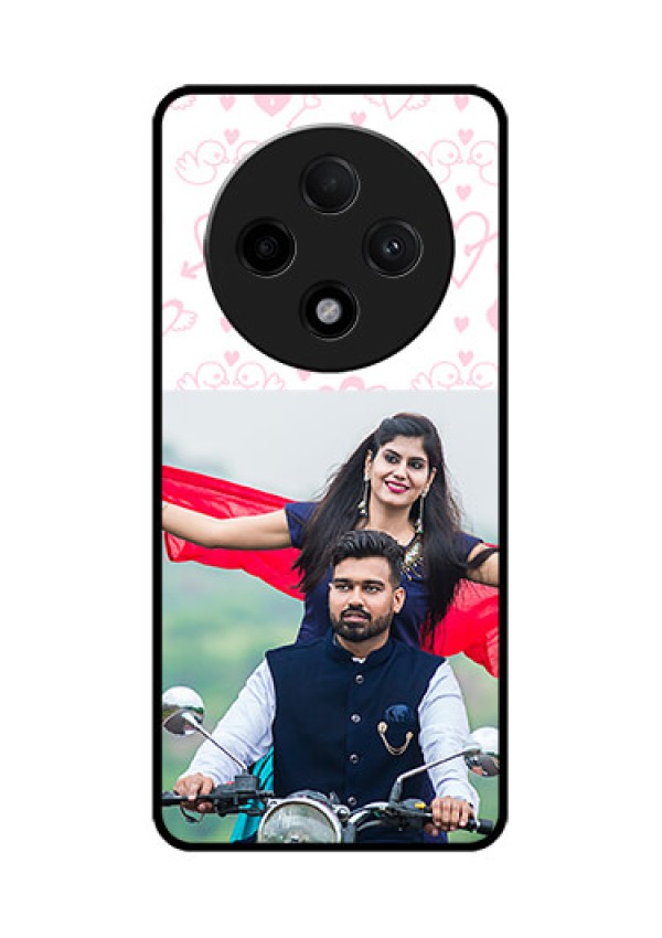 Oppo F27 Pro Plus 5G Custom Glass Phone CasePink Flying Heart Design