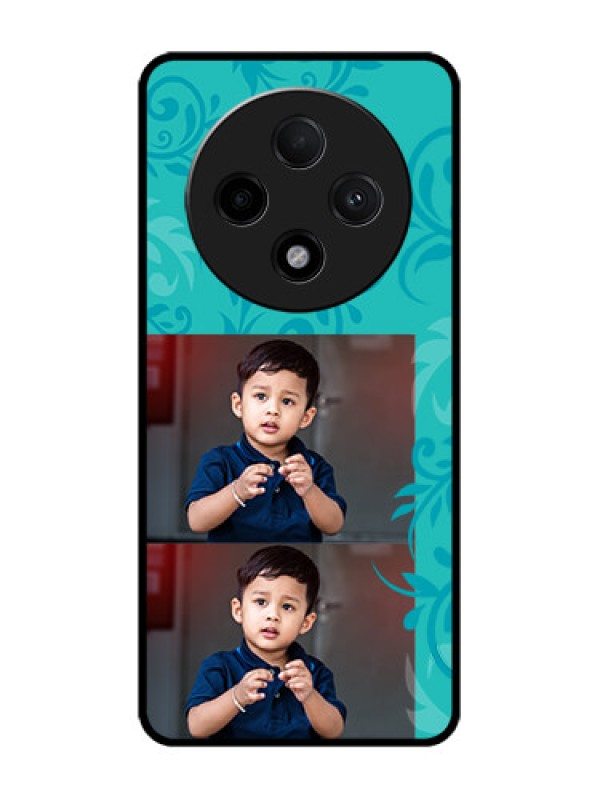 Custom Oppo F27 Pro Plus 5G Custom Glass Phone CaseWith Photo And Green Floral Design