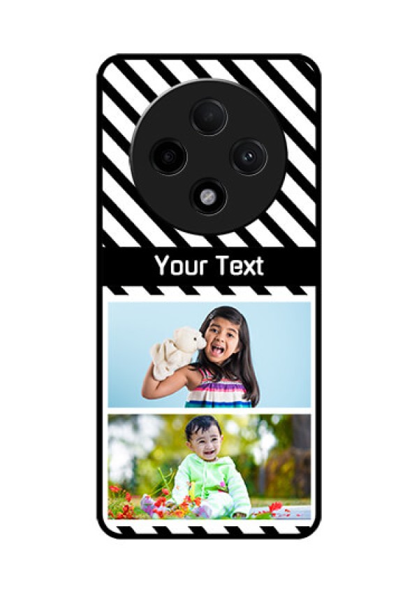 Oppo F27 Pro Plus 5G Custom Glass Phone CaseBlack And White Stripes Design