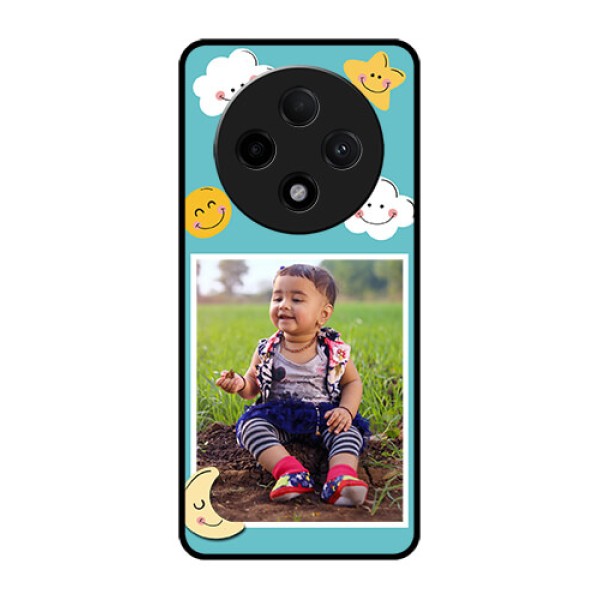 Oppo F27 Pro Plus 5G Custom Glass Phone CaseSmiley Kids Stars Design