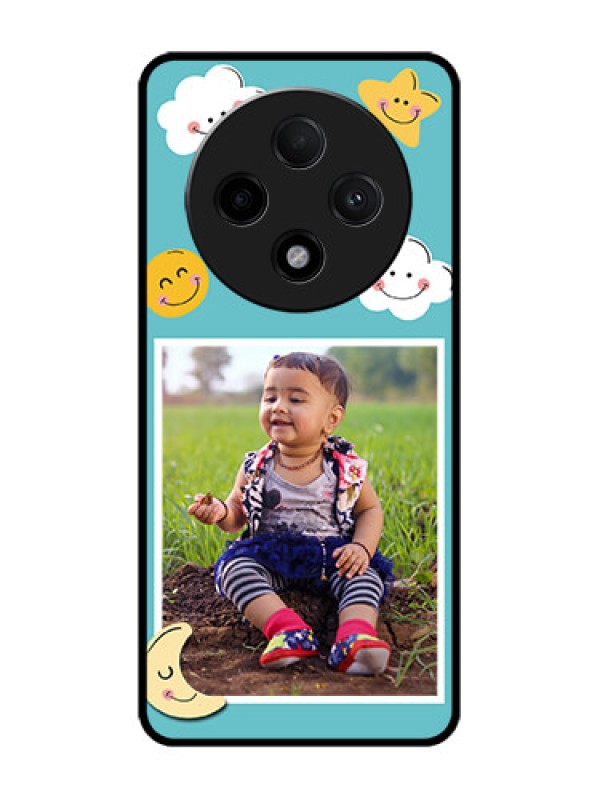 Custom Oppo F27 Pro Plus 5G Custom Glass Phone CaseSmiley Kids Stars Design