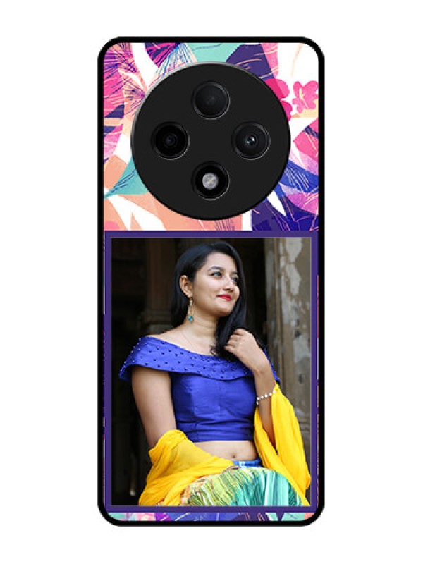 Custom Oppo F27 Pro Plus 5G Custom Glass Phone CaseAbstract Floral Design