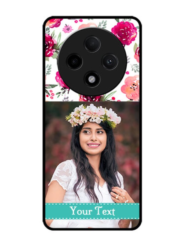 Custom Oppo F27 Pro Plus 5G Custom Glass Phone CaseWater Colors Floral Design