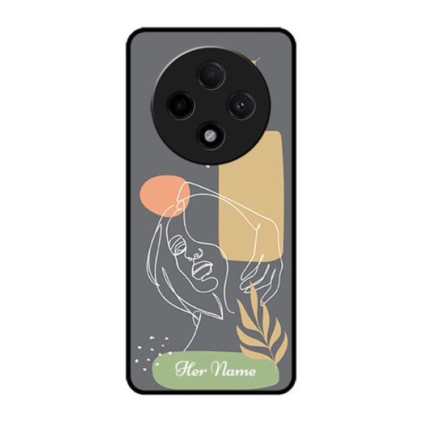 Oppo F27 Pro Plus 5G Custom Glass Phone CaseGazing Woman Line Art Design Oppo F27 Pro Plus 5G Custom Glass Phone CaseGazing Woman Line Art Design