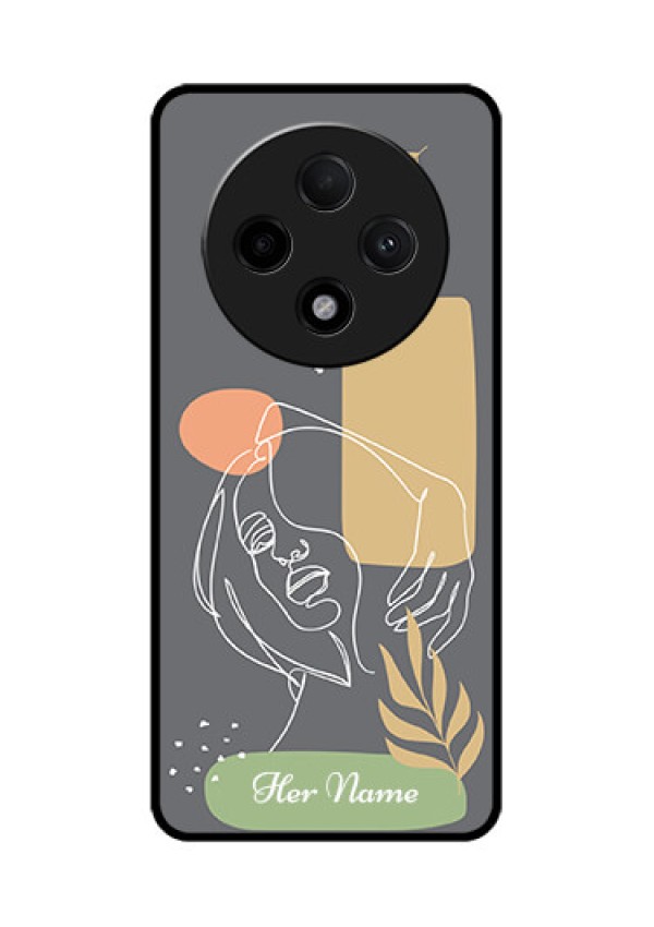 Oppo F27 Pro Plus 5G Custom Glass Phone CaseGazing Woman Line Art Design