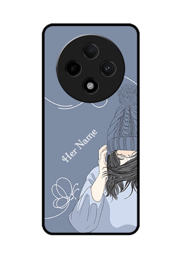 Oppo F27 Pro Plus 5G Custom Glass Phone CaseGirl In Winter Outfit Design