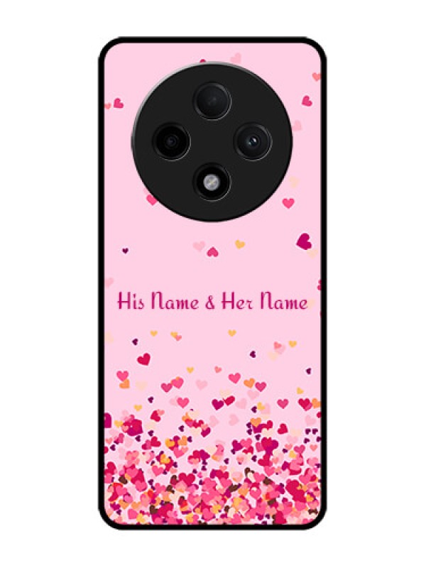 Custom Oppo F27 Pro Plus 5G Custom Glass Phone CaseFloating Hearts Design