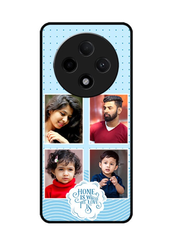 Oppo F27 Pro Plus 5G Custom Glass Phone CaseCute Love Quote With 4 Pic Upload Design