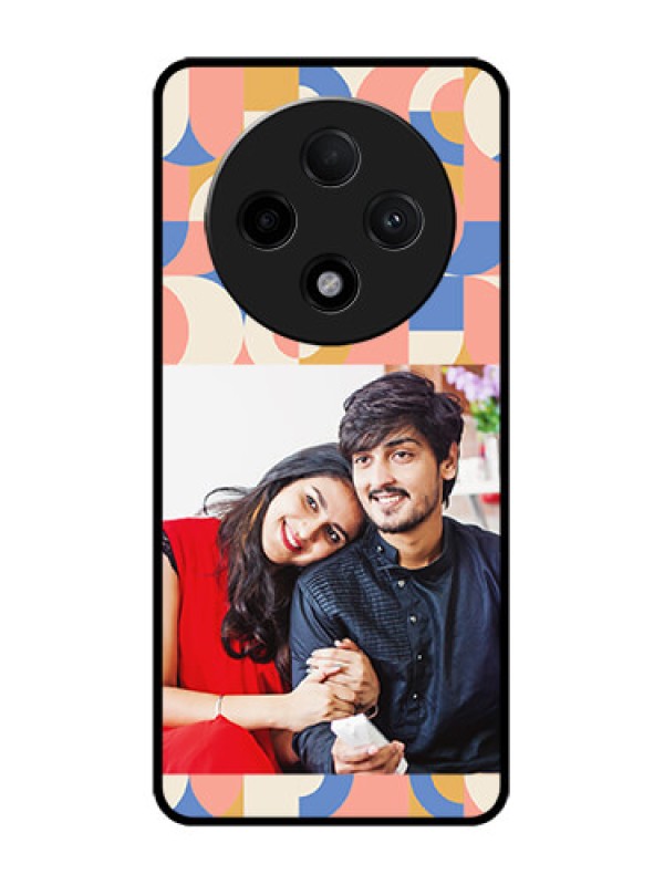 Custom Oppo F27 Pro Plus 5G Custom Glass Phone CaseSemi - Circle Maze Pattern Design