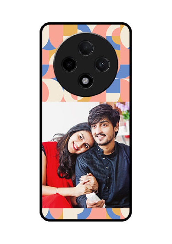 Oppo F27 Pro Plus 5G Custom Glass Phone CaseSemi - Circle Maze Pattern Design