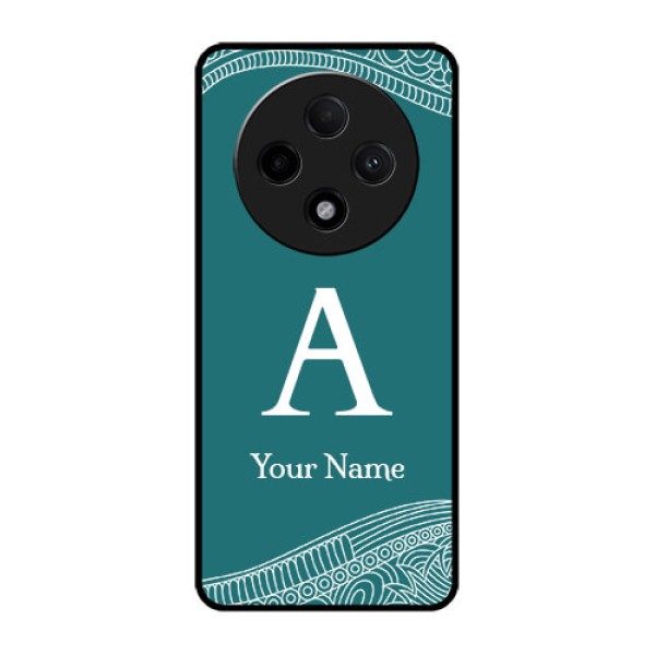 Oppo F27 Pro Plus 5G Custom Glass Phone CaseLine Art Pattern With Custom Name Design