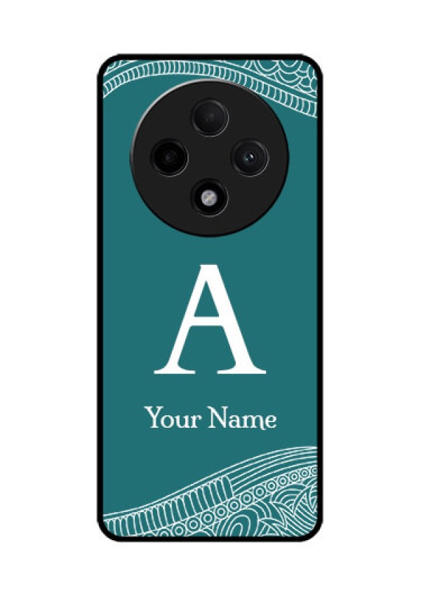 Oppo F27 Pro Plus 5G Custom Glass Phone CaseLine Art Pattern With Custom Name Design