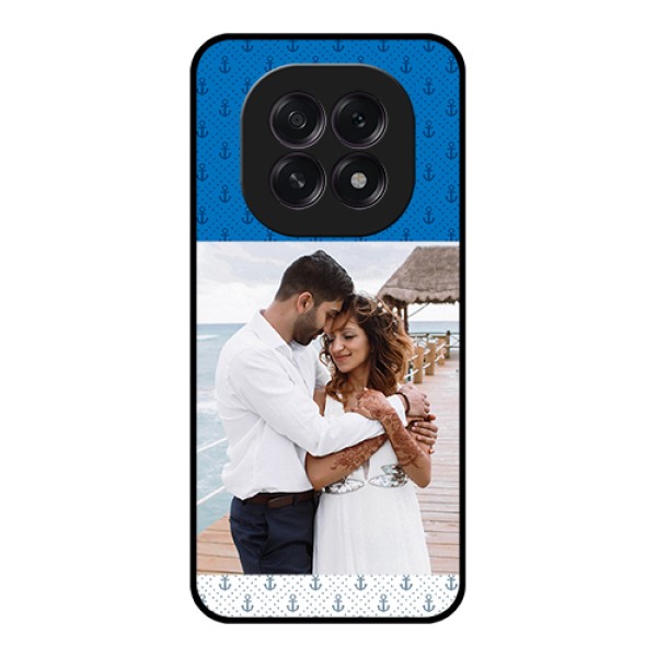 Oppo F29 5G Custom Glass Phone Case - Blue Anchors Design