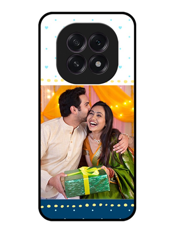 Custom Oppo F29 5G Custom Glass Phone Case - White And Blue Abstract Design