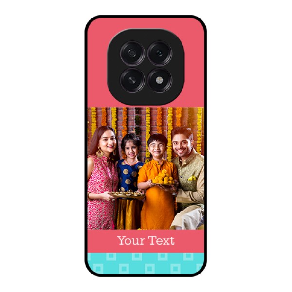 Oppo F29 5G Custom Glass Phone Case - Peach & Blue Color Design