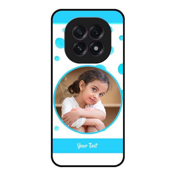 Oppo F29 5G Custom Glass Phone Case - Blue Bubbles Pattern Design