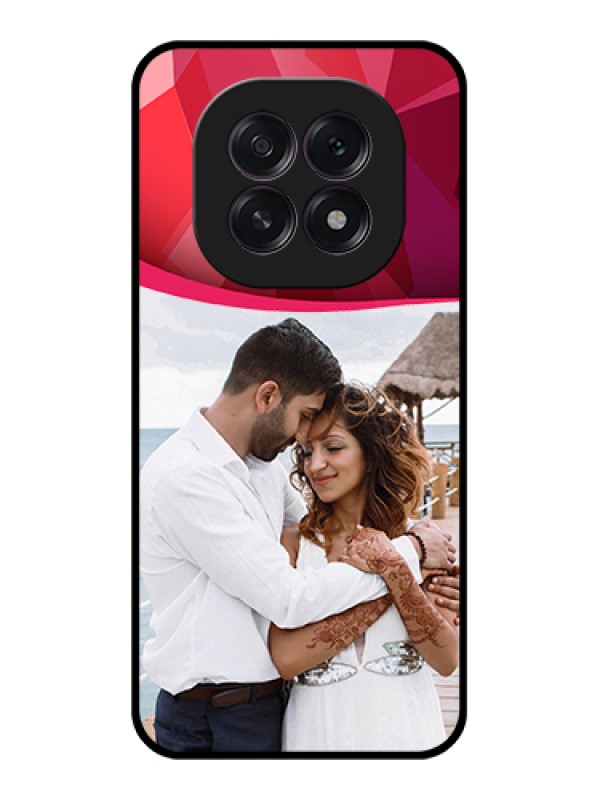 Custom Oppo F29 5G Custom Glass Phone Case - Red Abstract Design