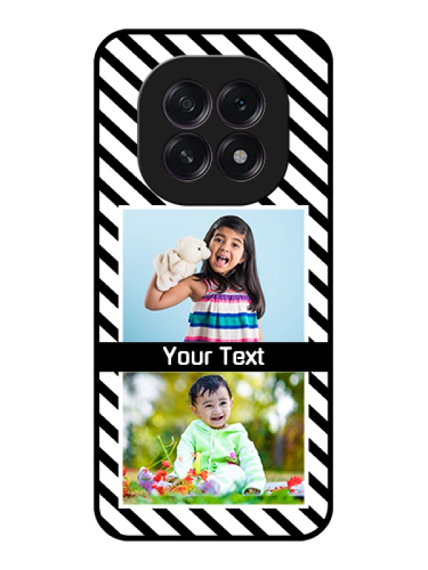 Custom Oppo F29 5G Custom Glass Phone Case - Black And White Stripes Design