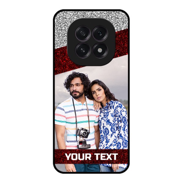 Oppo F29 5G Custom Glass Phone Case - Image Holder With Glitter Strip Design Oppo F29 5G Custom Glass Phone Case - Image Holder With Glitter Strip Design
