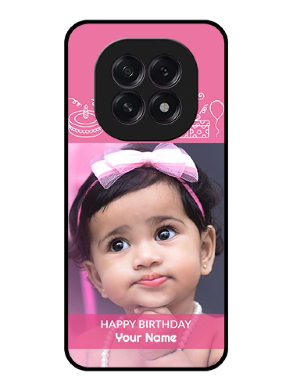 Custom Oppo F29 5G Custom Glass Phone Case - With Birthday Line Art Design