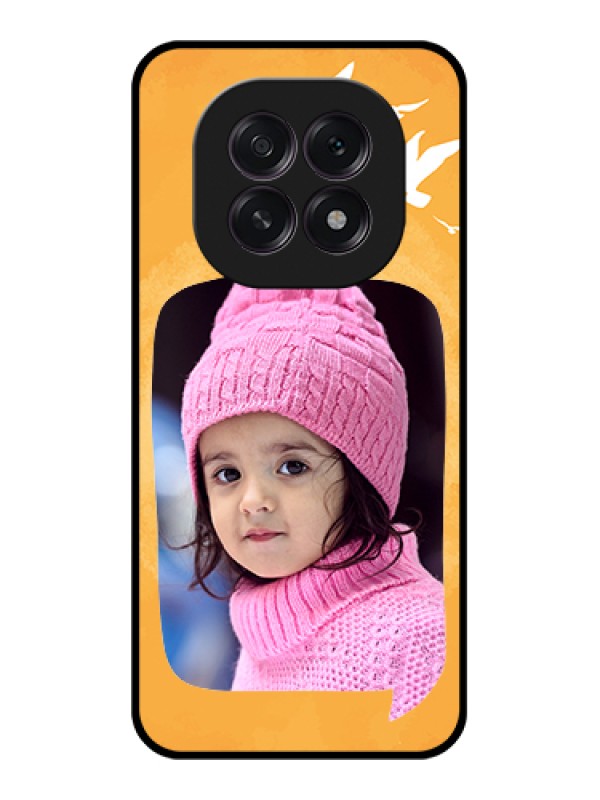 Custom Oppo F29 5G Custom Glass Phone Case - Water Color Design With Bird Icons