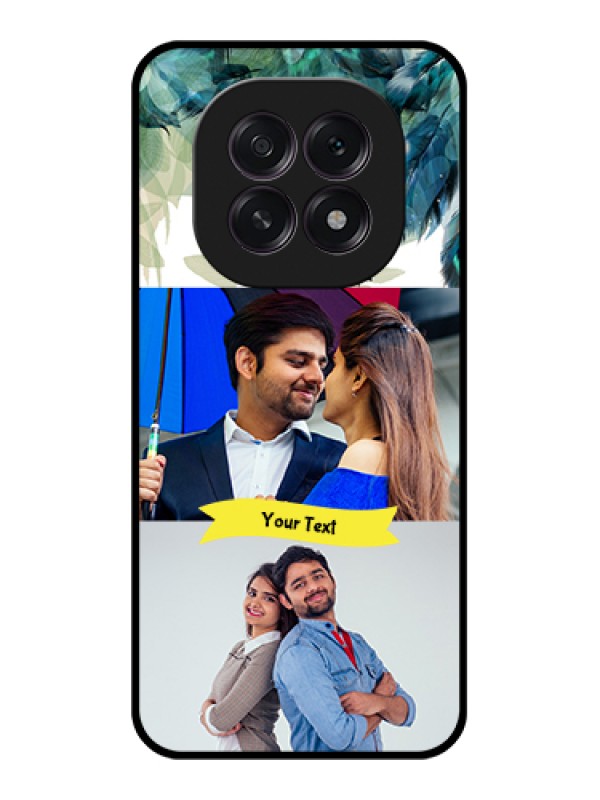 Custom Oppo F29 5G Custom Glass Phone Case - Image With Boho Peacock Feather Design