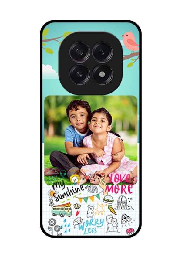 Oppo F29 5G Custom Glass Phone Case - Doodle Love Design