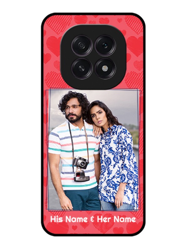 Custom Oppo F29 5G Custom Glass Phone Case - With Red Heart Symbols Design