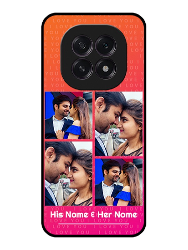 Custom Oppo F29 5G Custom Glass Phone Case - I Love You Pink Design