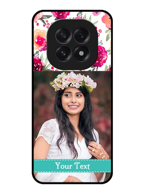 Custom Oppo F29 5G Custom Glass Phone Case - Water Colors Floral Design