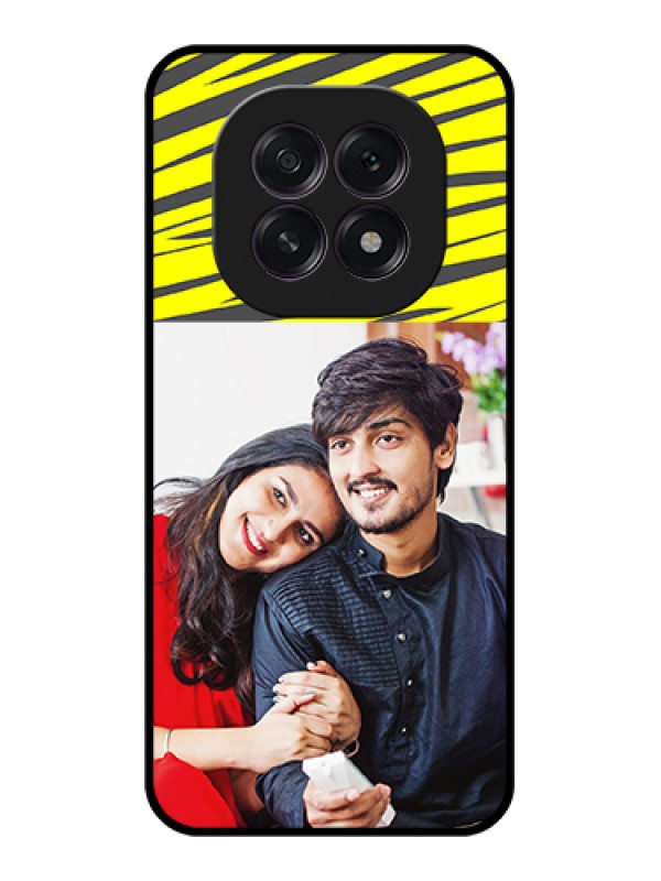 Custom Oppo F29 5G Custom Glass Phone Case - Yellow Abstract Design