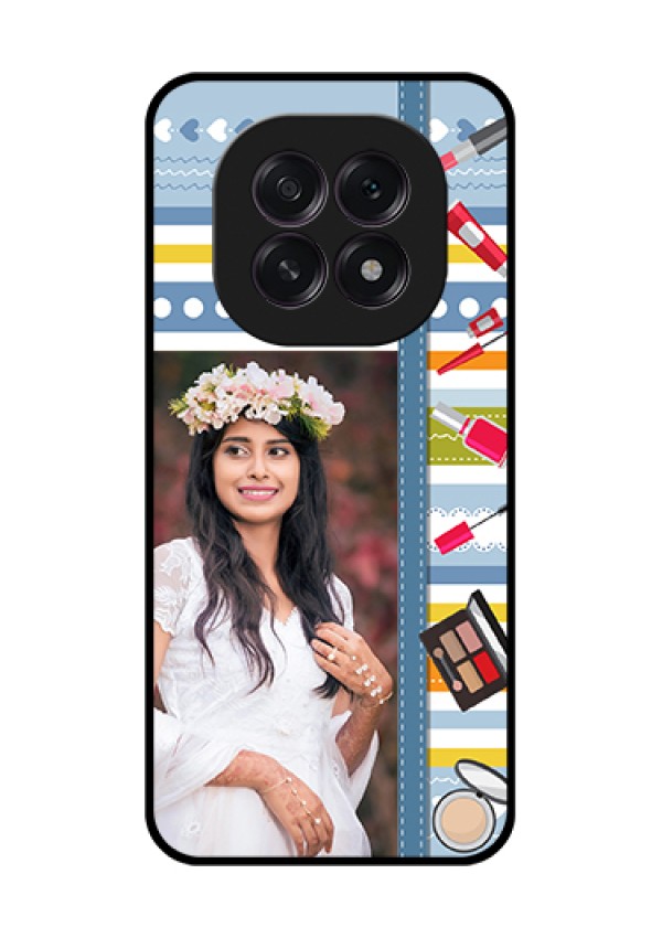 Oppo F29 5G Custom Glass Phone Case - Makeup Icons Design