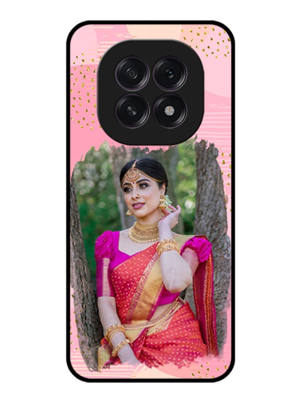 Custom Oppo F29 5G Custom Glass Phone Case - Gold Glitter Splash Design