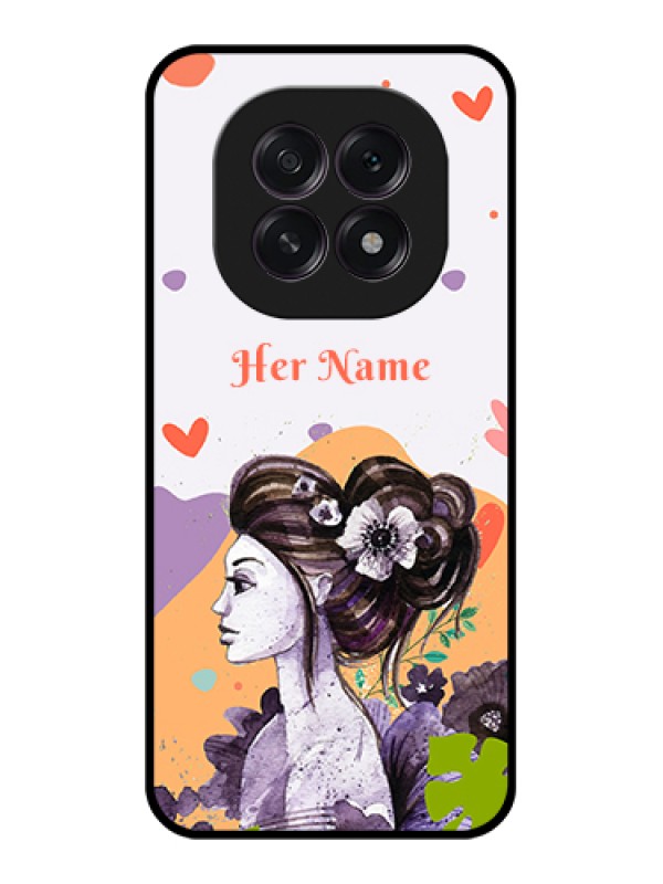 Custom Oppo F29 5G Custom Glass Phone Case - Woman And Nature Design