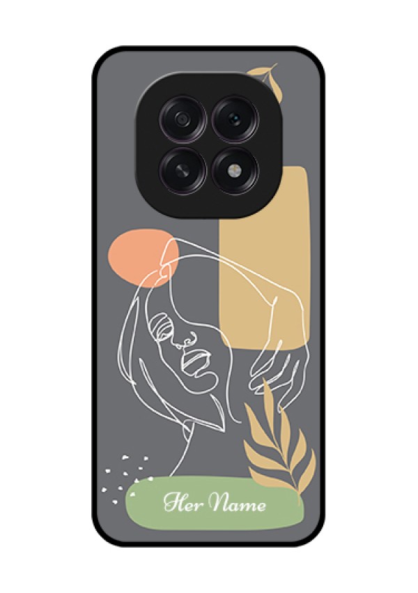 Oppo F29 5G Custom Glass Phone Case - Gazing Woman Line Art Design