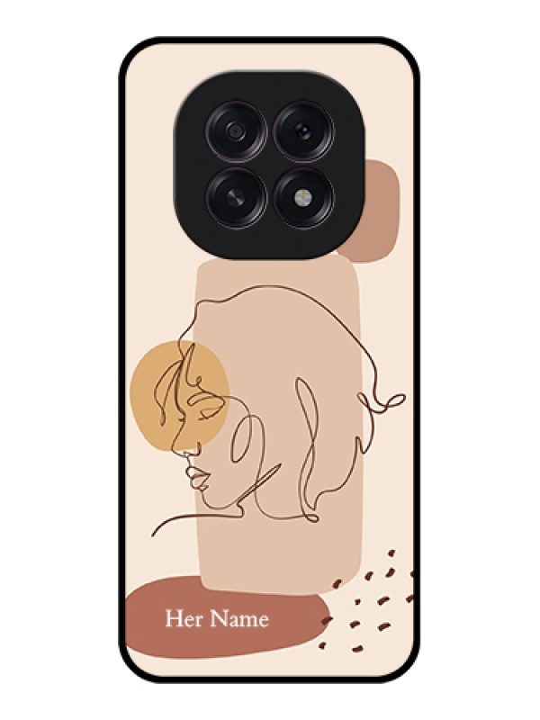 Custom Oppo F29 5G Custom Glass Phone Case - Calm Woman Line Art Design