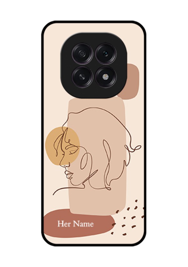 Oppo F29 5G Custom Glass Phone Case - Calm Woman Line Art Design