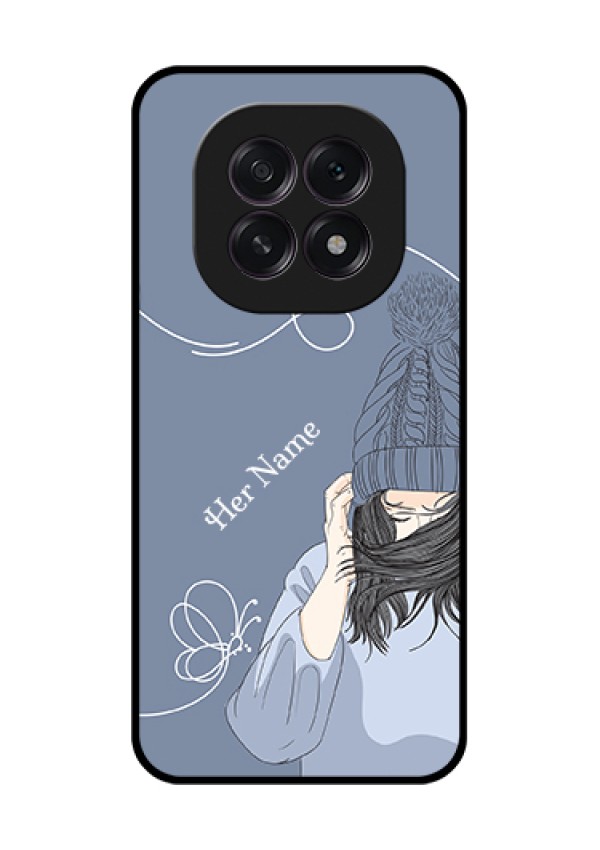 Oppo F29 5G Custom Glass Phone Case - Girl In Winter Outfit Design