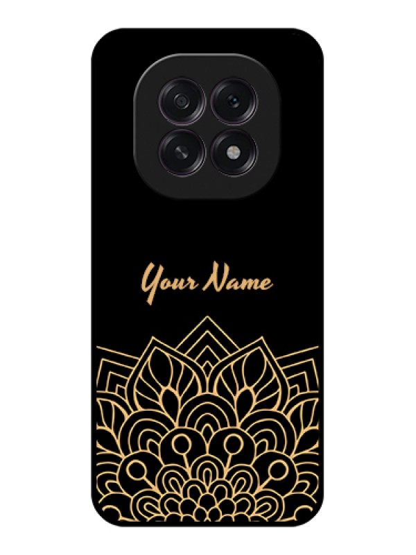 Custom Oppo F29 5G Custom Glass Phone Case - Golden Mandala Design