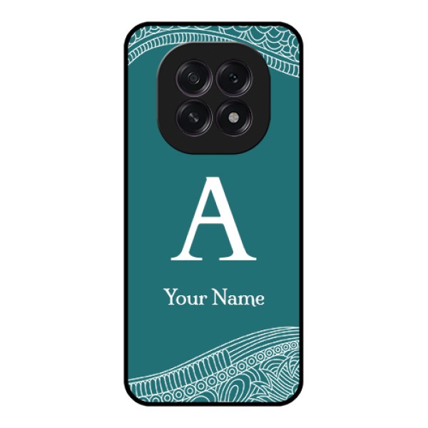 Oppo F29 5G Custom Glass Phone Case - Line Art Pattern With Custom Name Design