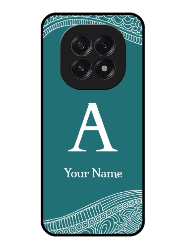 Custom Oppo F29 5G Custom Glass Phone Case - Line Art Pattern With Custom Name Design
